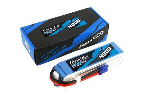 Battery for drone, battery for quadcopter Gens Ace LiPo 4000 mAh 22.2V 60C 6S 1P EC5 (GEA40006S60E5)